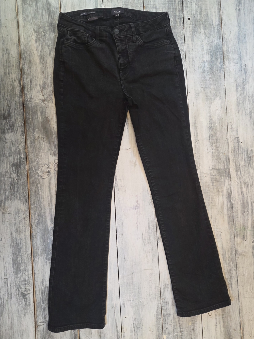 NYDJ Barbara Bootcut Lift Tuck  Women's Black Mid Rise Jeans sz 8